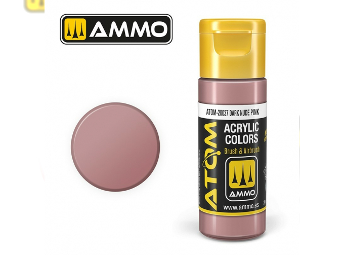 Краска акриловая ATOM COLOR Темно-телесно-розовый / Dark Nude Pink, 20мл