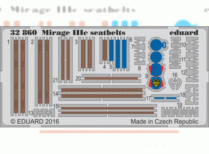 Фототравление для Mirage IIIc seatbelts