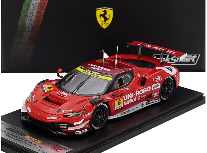FERRARI 296 Gt3 3.0l Twin Turbo V6 Team Uni-robo Bluegrass Ferrari Velorex №6 Gt300 Super Gt (2025) Yoshiaki Katayama - Roberto Mehri Muntan, Red White