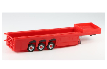 Тяжелый трехосный полуприцеп для перевозки бетонных деталей, красный