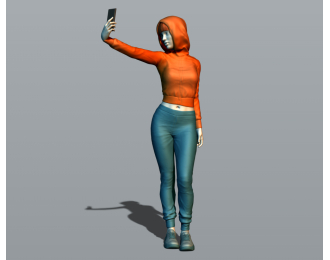 Фигура Селфи, окрашенная