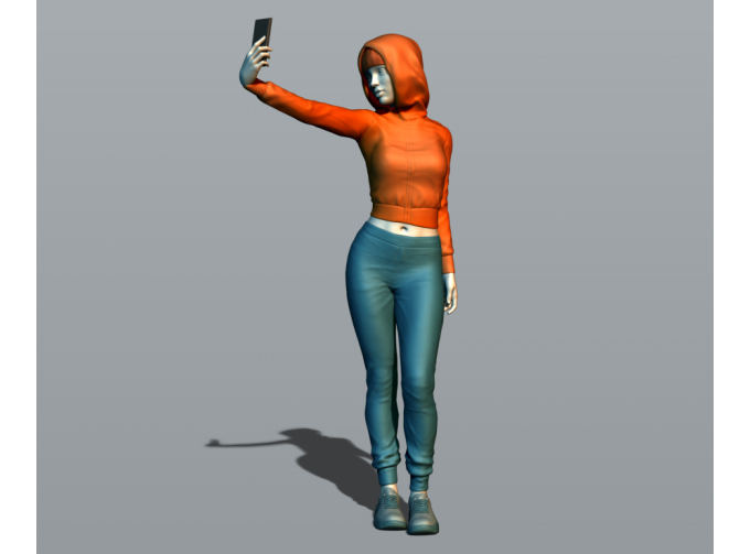 Фигура Селфи, окрашенная