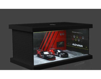 Diorama *Advan parking lot*, black/red