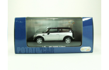 MINI Cooper Clubman, Potato Car 1:43, серебристый с черным