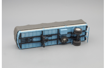 МАЗ 9380-2 полуприцеп с тентом, голубой с серым