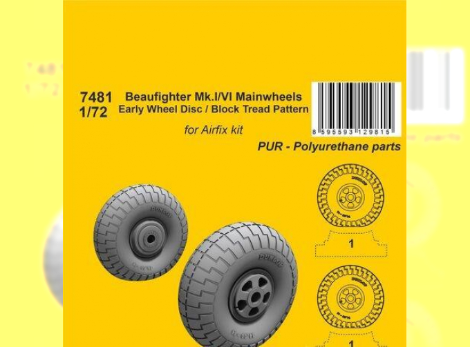 Beaufighter Mk.I/VI Mainwheels - Early Wheel Disk / Block Tread Pattern