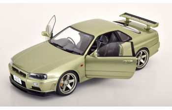 NISSAN Skyline GT-R R34 (1999), light green metallic