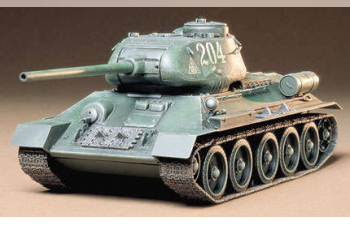 Сборная модель Советский танк Т34/85 с двумя танкистами