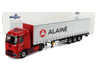 MERCEDES-BENZ E-actros 600 Truck Telonato Alaine Transports (2025), Red Grey