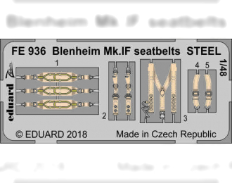 Фототравление Blenheim Mk. IF стальные ремни