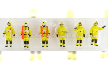 FIGURES Set 6x Urbain Sapeurs Pompiers, Yellow