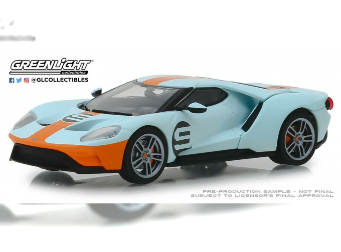 FORD GT Heritage Edition #9 "Gulf Racing" 2019 "Gulf" Oil Color