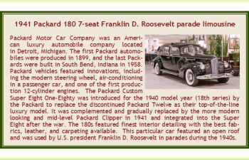 PACKARD 180 7-seat Franklin D. Roosevelt parade limousine (1941), black