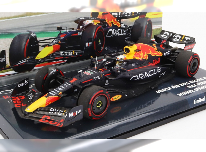 RED BULL F1 Rb18 Team Oracle Red Bull Racing N 1 World Champion Winner Spain Gp 2022 Max Verstappen, Matt Blue Yellow Red