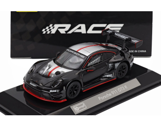PORSCHE 911 992 Gt3 R N 0 Racing Base Coupe (2023) - Con Vetrina - With Showcase, Black