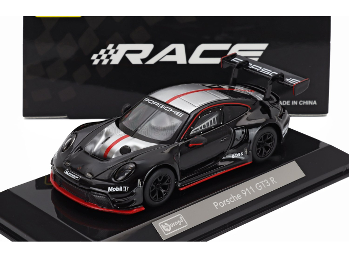 PORSCHE 911 992 Gt3 R N 0 Racing Base Coupe (2023) - Con Vetrina - With Showcase, Black