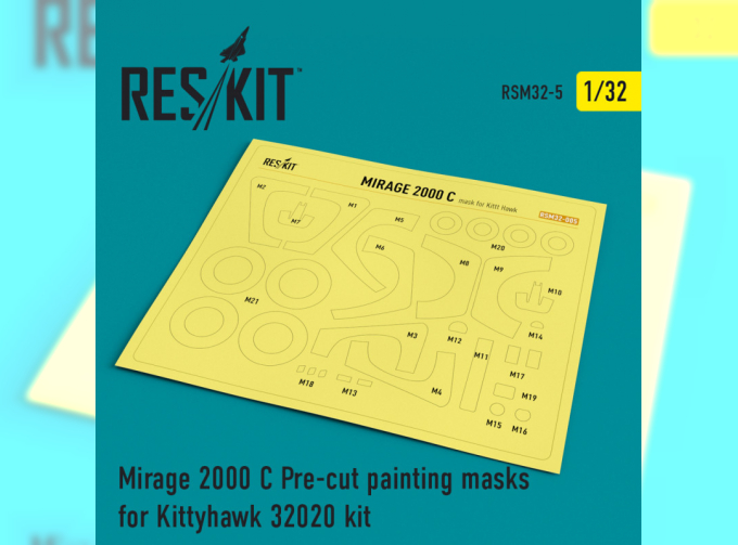 Маска окрасочная Mirage 2000 C for Kittyhawk 32020 kit