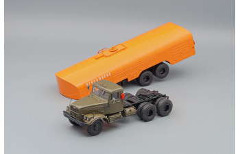 КрАЗ-258Б1 с полуприцепом ТЗ-22 (Топливозаправщик), хаки-оранжевый