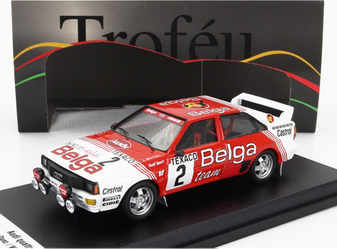 AUDI Quattro (night Version) Team Belga №2 Winner Rally Boucles De Spa (1983) Marc Duez - Willy Lux, Red White