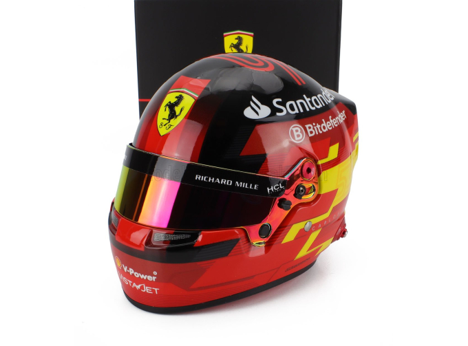 BELL HELMET Casco Helmet F1 Carlos Sainz Team Ferrari (2024), Red Black Yellow