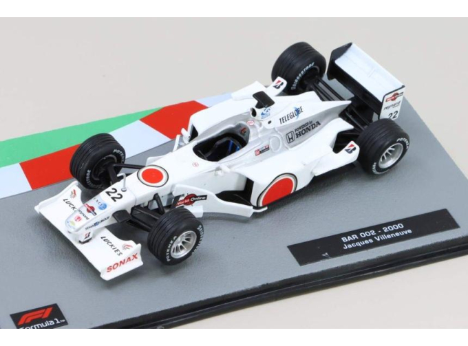 BAR F1 002 Honda N 22 Season 2000 Jacques Villeneuve - časopis s modelem BAR F1 002 Honda - kovový model auta