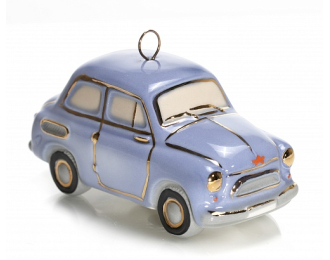 Елочная игрушка "Запорожец горбатый" ярко-голубой