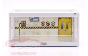 Diorama Single display case white with LED lighting for scale 1:18 / 1:24 Triple9, white / transparent