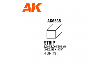 Strips 5.00 x 5.00 x 350mm - STYRENE STRIP