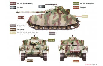 Сборная модель немецкий танк Pz.Kpfw.IV Ausf.H Late