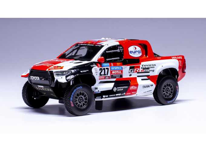 TOYOTA Hilux Pick-up Gr Dkr Team Gazoo Racing №217 5th Rally Dakar (2023) Henk Lategan - Brett Cummings, White Red