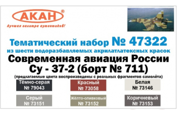 Набор акриловых красок "Современная авиация России: Суххой-37 (борт № 711)"