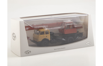 Автокран КС-3577 (500А), бежевый / красный