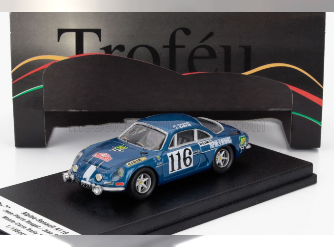 RENAULT Alpine A110 (night Version) №116 Rally Montecarlo (1971) Jean Pierre Rouget - Jean Sarrus, Blue