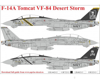 Декаль F-14A Tomcat VF-84 Desert Storm, FFA (удаляемая лаковая подложка)