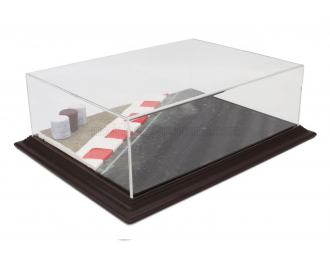 VETRINA DISPLAY BOX Diorama Base Pista - Racetrack Base - Lungh.lenght Cm 42.5 X Largh.width Cm 31.3 X Alt.height Cm 12.5 (altezza Interna Cm 11.3), Various