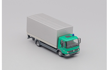 MERCEDES-BENZ Atego '04 Planen-LKW Ladebordwand "Polizei Dortmund", green / grey