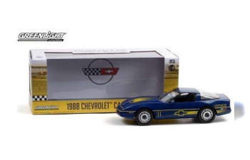 CHEVROLET Corvette C4 Challenge Race Car 1988 Dark Blue with Yellow Stripes