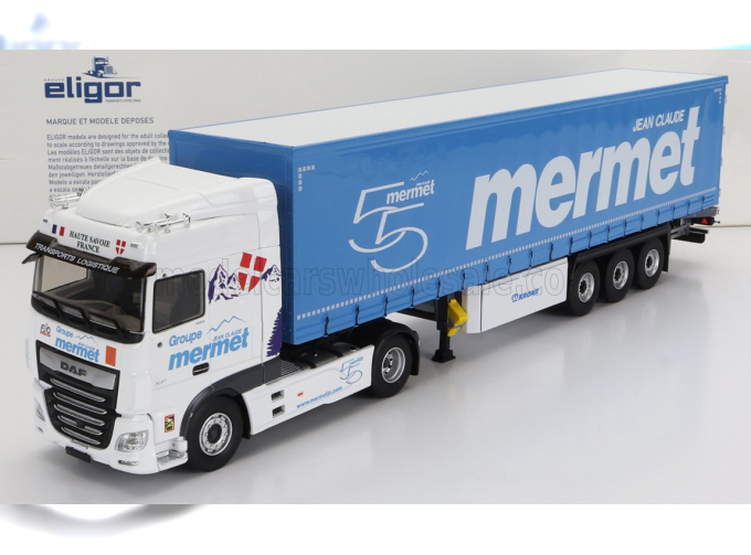 DAF Xf480 My 17 Space Cab Truck Telonato Mermet Transports (2017), White Light Blue