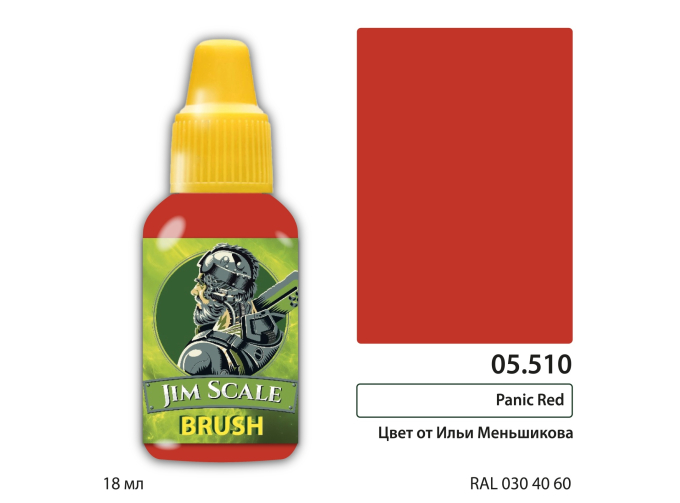 Краска акриловая для миниатюр Panic Red, 18мл