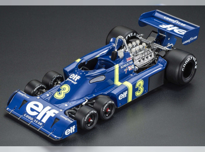 TYRRELL F1 P34 Elf 6 Wheels №3 2nd Monaco Gp (1976) J.Scheckter, Blue Yellow