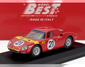 FERRARI 250lm 3.3l V12 Coupe №21 Winner Zolder Limburg Gp (1965) Lucien Bianchi, Red Yellow