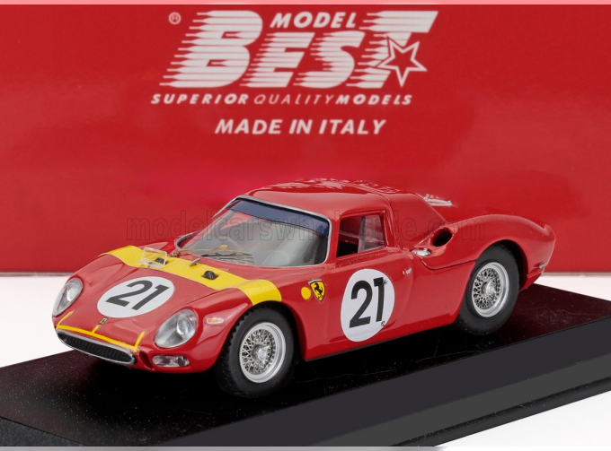 FERRARI 250lm 3.3l V12 Coupe №21 Winner Zolder Limburg Gp (1965) Lucien Bianchi, Red Yellow