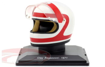 HELMET F1 Casco Helmet Clay Regazzoni Team Scuderia Ferrari Sefac 312b2 Season (1971), White Red