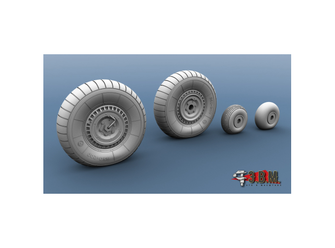 Колёса шасси (для грунтовых аэродромов) для модели "Звезда", арт. 4837