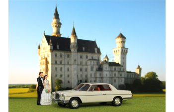 MERCEDES-BENZ 280 C (W114) JUST MARRIED-С двумя фигурками (1968), белый