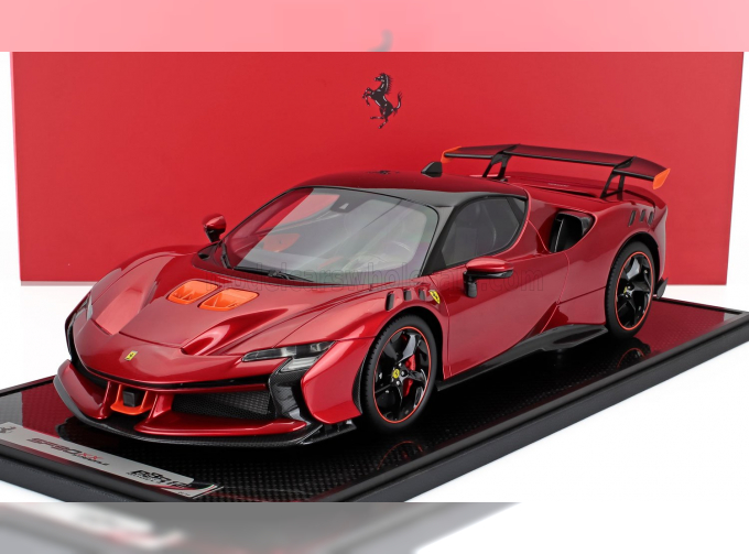 FERRARI Sf90 Xx Stradale (2024) - Con Vetrina - With Showcase, Rosso Fuoco - Red Met Orange Black