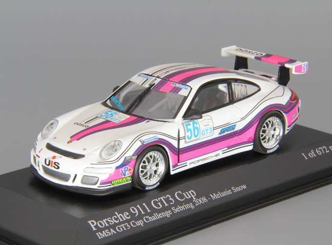 PORSCHE 911 GT3 Cup Melanie Snow IMSA GT3 Challenge (2008), white / pink