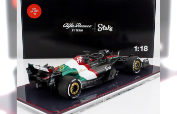 ALFA ROMEO F1 C43 Team Stake №77 Monza Italy Gp (2023) Valtteri Bottas - Con Vetrina - With Showcase, Black Red White Green