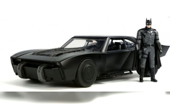 BATMAN Batmobile With Figure 2022 - The Batman Movie, Matt Black