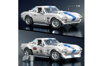 Сборная модель CHEVROLET Grand Sport (1964) -918 Pcs + Corvette Grand Sport 1/64 Scale, White Blue